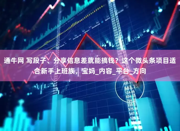 通牛网 写段子、分享信息差就能搞钱？这个微头条项目适合新手上班族，宝妈_内容_平台_方向